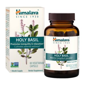 Version 1.0.0 Frasco de suplemento herbal Himalaya Tulsi 60 cápsulas