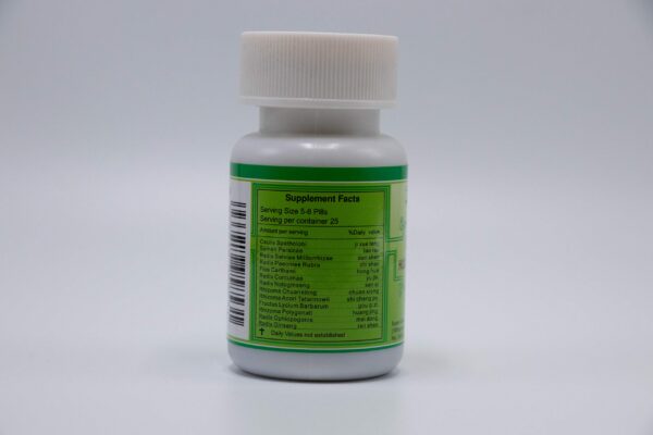 Frasco del suplemento herbal Huo Xue Tong Mai Wan
