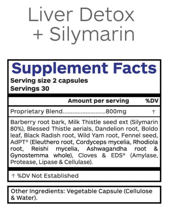 Frasco de suplemento herbal para limpieza hepática