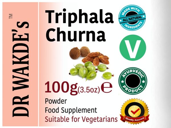 Frasco suplemento herbal Triphala 100g DR WAKDE's