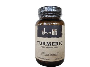 Frasco suplemento ISHA cúrcuma 990 mg 90 cápsulas vegetarianas