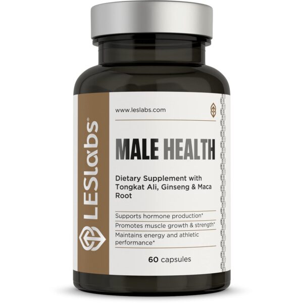 Frasco suplemento LES Labs Male Health 60 cápsulas
