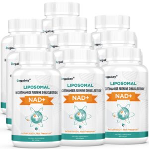 Frasco suplemento liposomal NAD+ Orgabay 500mg alta absorción