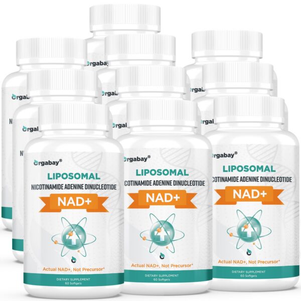 Frasco suplemento liposomal NAD+ Orgabay 500mg alta absorción