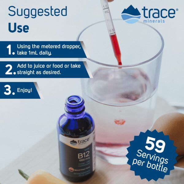 Frasco suplemento líquido de vitamina b12 y minerales