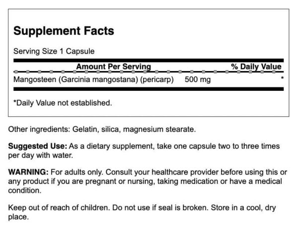Version 1.0.0 Frasco de suplemento mangostán xantonas antioxidante Swanson