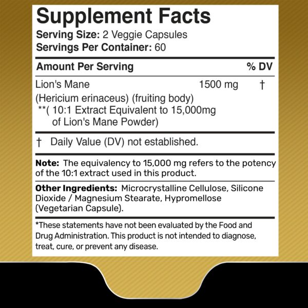 Frasco suplemento melena de leon orgánico para memoria y enfoque