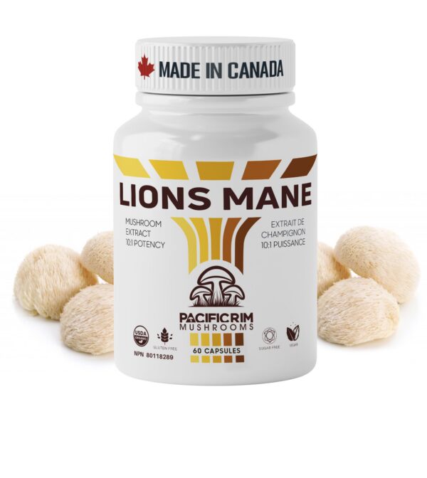 Frasco suplemento Melena de León orgánico Pacific Rim Mushrooms