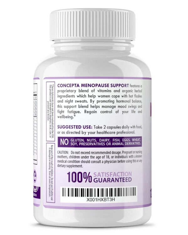 Version 1.0.0 Frasco suplemento menopausia Concepta Solutions 120 cápsulas