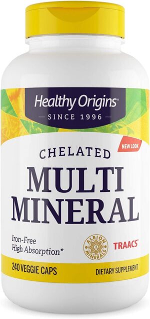 Frasco suplemento minerales quelados Healthy Origins