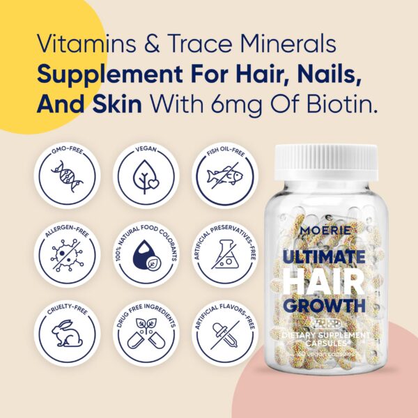 Version 1.0.0 Cápsulas Moerie para cabello piel uñas biotina y minerales
