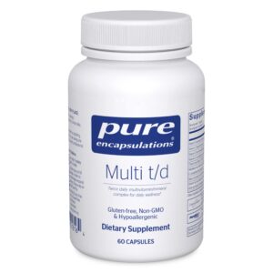 Frasco de suplemento multivitamínico Pure Encapsulations Multi T/D