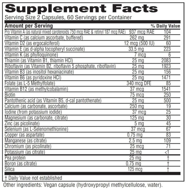 Frasco de suplemento multivitamínico Vegan Symmetry para veganos