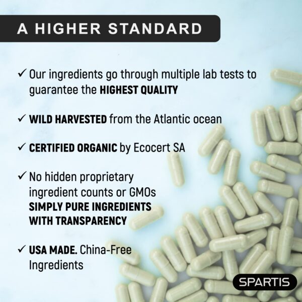 Version 1.0.0 Frasco de suplemento de musgo marino certificado SPARTIS