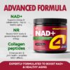 Frasco de suplemento NAD 1400mg para energía celular y piel saludable