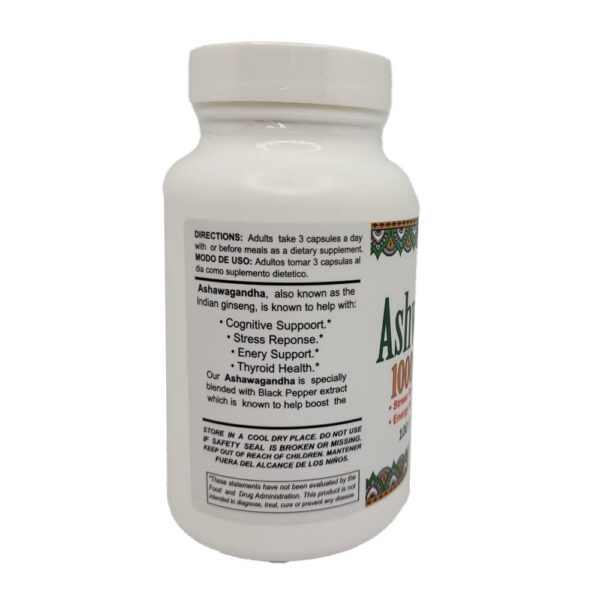 Frasco suplemento natural Ashwagandha Sunshine Naturals