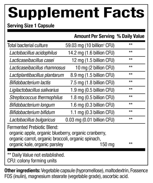Version 1.0.0 Frasco de suplemento natural factors probiótico vegano