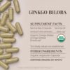 Frasco del suplemento natural Ginkgo Biloba Garden Organics