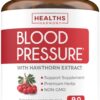 Frasco de suplemento natural para presión arterial Healths Harmony 90 cápsulas