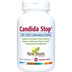 Frasco de suplemento New Roots Candida Cleanse 90 cápsulas