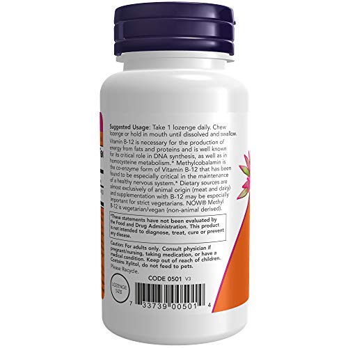 Frasco suplemento NOW Foods Metil B-12