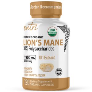 Version 1.0.0 Frasco suplemento Nutri Lions Mane orgánico 1900mg 120 cápsulas