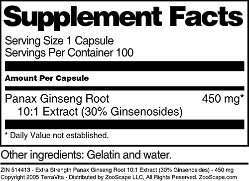 Version 1.0.0 Frasco de suplemento Panax Ginseng 100 cápsulas TerraVita