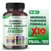 Frasco suplemento PeakPury con moringa y cúrcuma 150 cápsulas