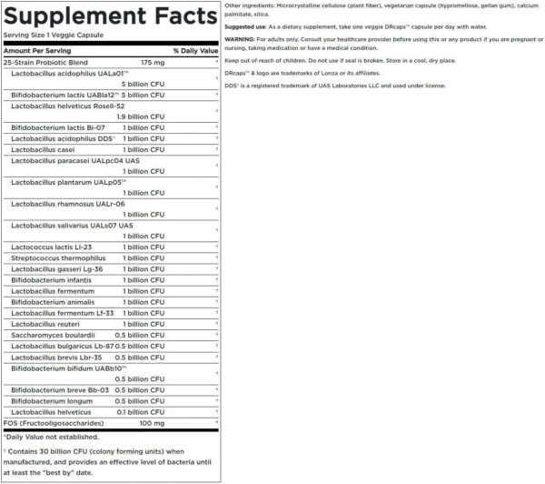 Frasco suplemento probiótico Swanson Epic-Pro 30 cápsulas