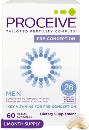 Frasco de suplemento Proceive fertilidad masculina 60 cápsulas