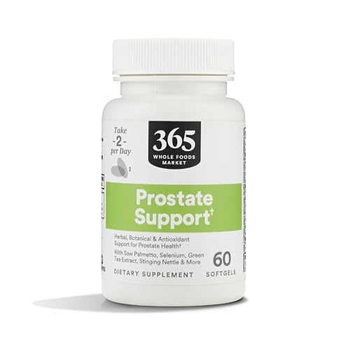 Version 1.0.0 Frasco de suplemento para próstata Whole Foods Market 60 cápsulas blandas