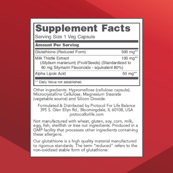 Frasco suplemento Protocol glutatión y antioxidantes