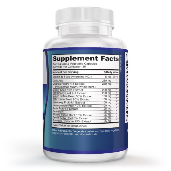 Frasco de suplemento para reducción natural de ácido úrico Elevate Recovery