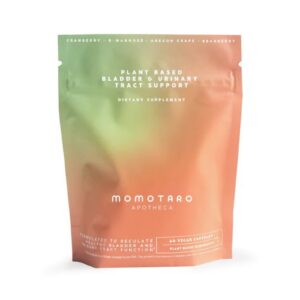 Frasco suplemento salud urinaria MOMOTARO APOTHECA con arándano