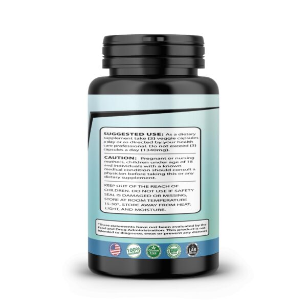 Frasco suplemento natural Sea Moss con cúrcuma y vitaminas C y D3