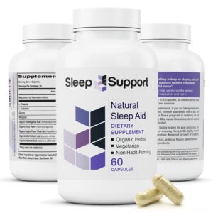 Frasco de suplemento SleepSupport natural para dormir y relajación
