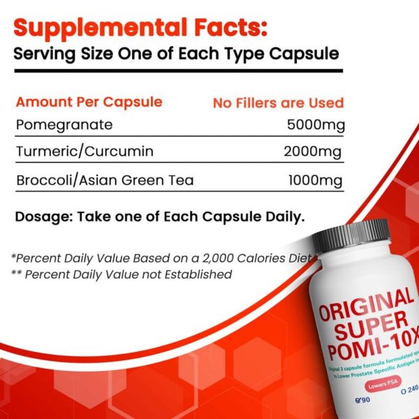 Frasco suplemento Super POMI 10X para hombres