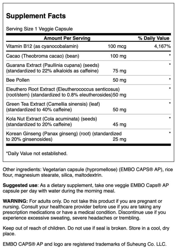 Frasco suplemento Swanson Ultra Energy Boost liberación controlada