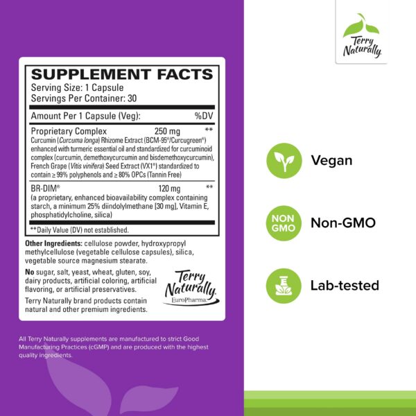 Frasco suplemento Terry Naturally DIM Complex 30 caps