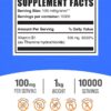 Frasco de suplemento de tiamina vitamina B1 BulkSupplements polvo 1kg