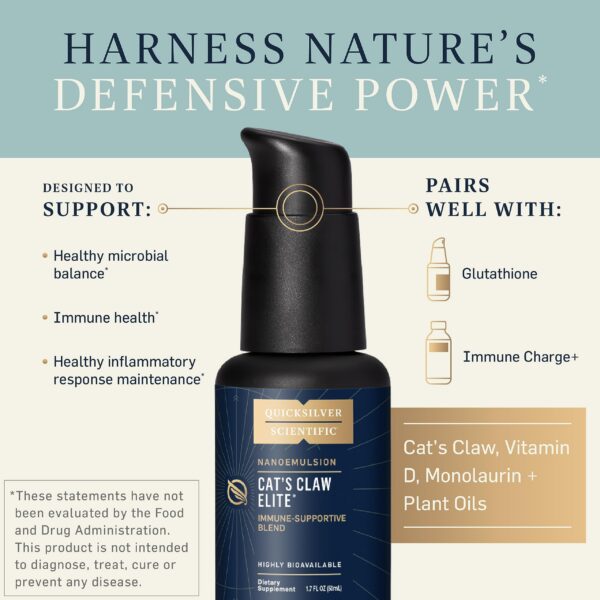 Frasco de suplemento uña de gato liposomal Quicksilver Scientific