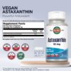 Frasco del suplemento vegano KAL Astaxantina 60 cápsulas