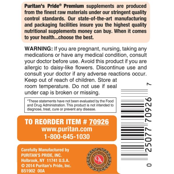 Frasco de suplemento para visión saludable Puritan's Pride