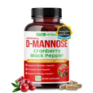 Frasco suplemento VITAL HERBAL D-mannosa liposomal 150 cápsulas