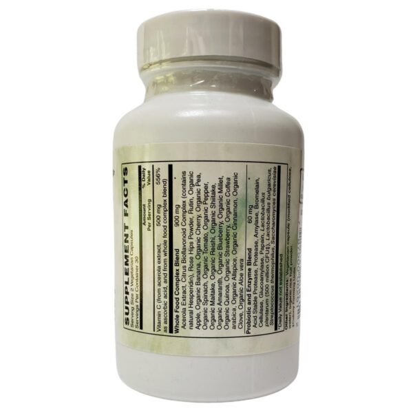 Frasco suplemento vitamina c natural 60 cápsulas vegetarianas