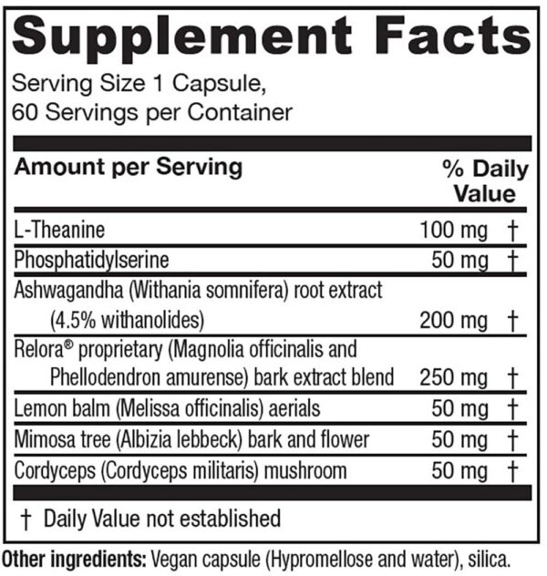 Frasco suplemento Vitanica Cortisol Relief para equilibrar cortisol