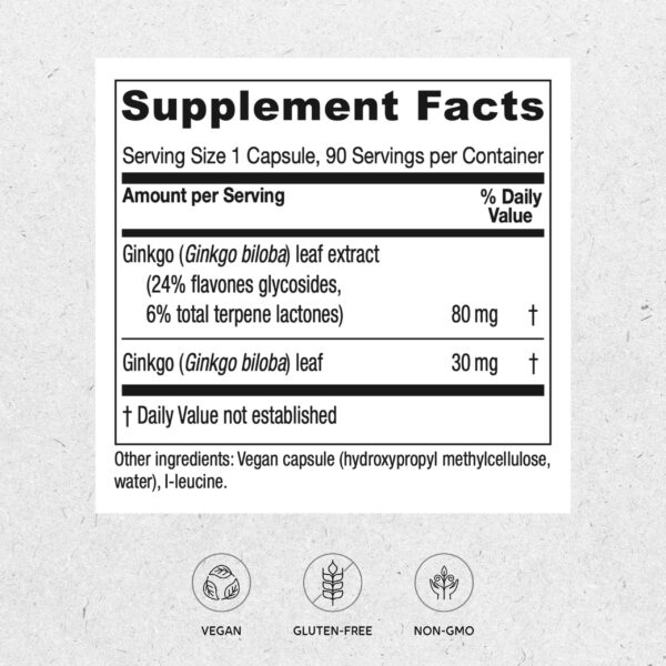Version 1.0.0 Frasco suplemento Vitanica Ginkgo 90 cápsulas