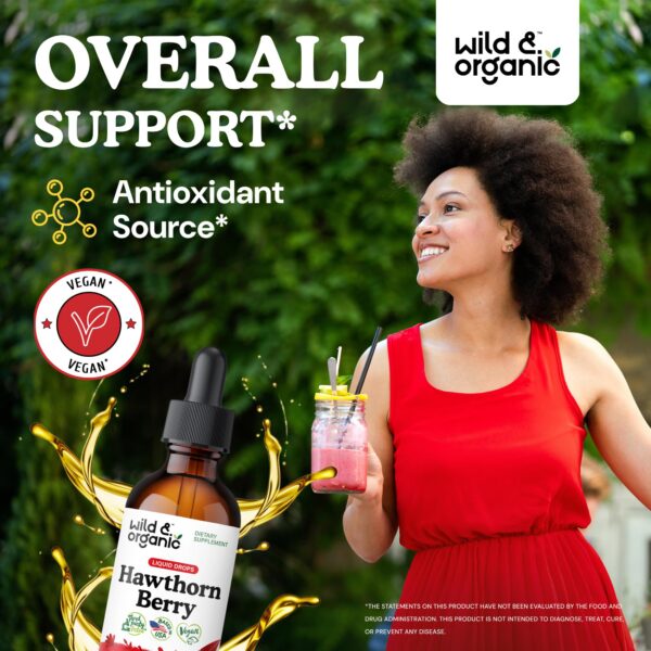 Frasco suplemento Wild & Organic bayas de espino 2 fl oz