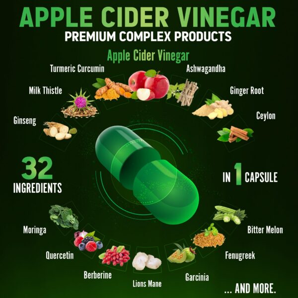 Frasco suplemento Zolotus vinagre sidra manzana 32 en 1