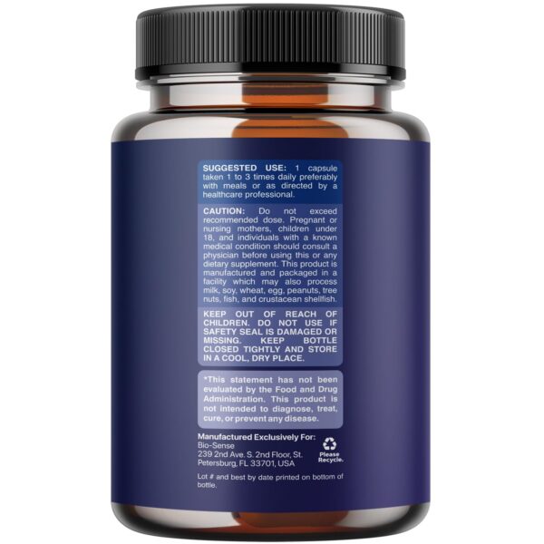 Frasco de suplementos Bio Sense para salud digestiva